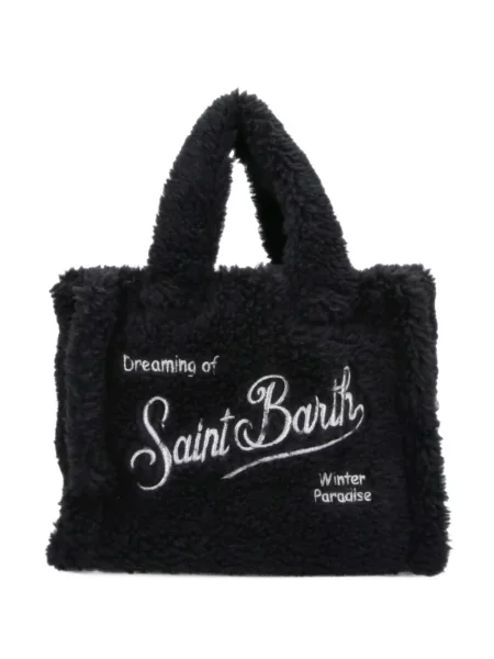 Geantă shopper Mc2 Saint Barth din piele de oaie cu autograf negru