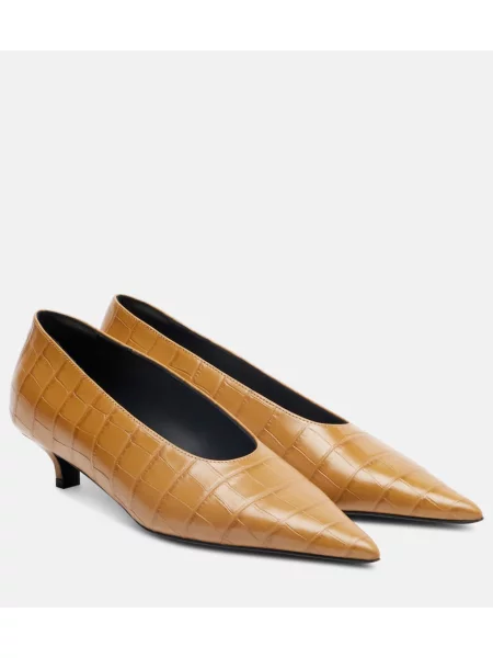 Pantofi cu toc Toteme din piele maro
