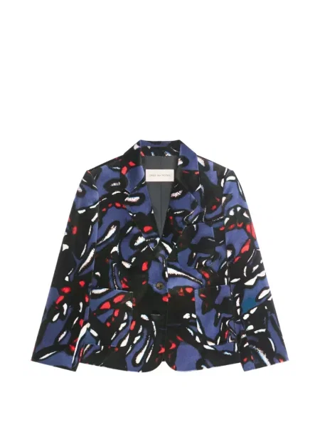 Decupat sacou Dries Van Noten de catifea albastru