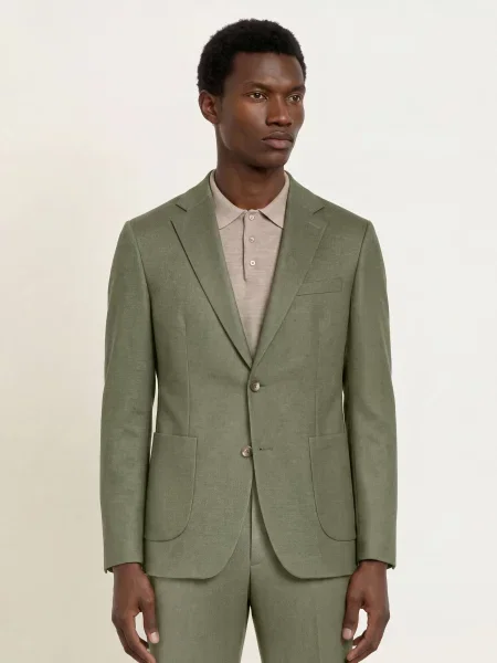 Paul Oblekové Sako Slim Fit olive olivový