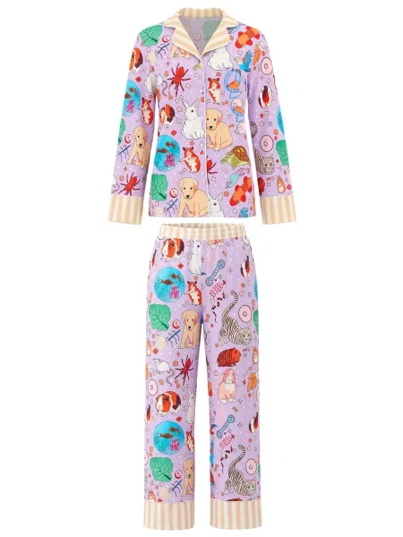 Imily Bela Pijama lila / mai multe culori