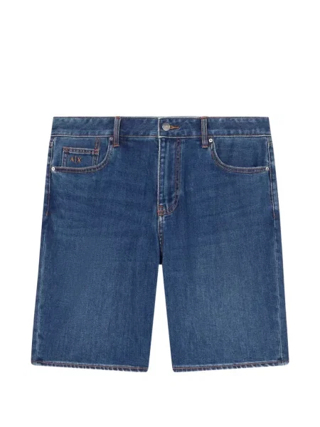 Pantaloni scurți din denim Armani Exchange cu autograf albastru