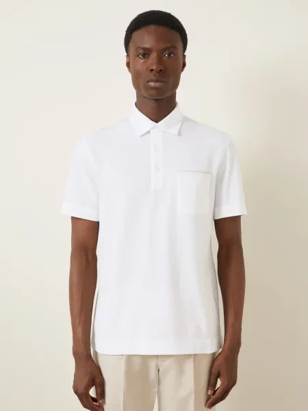 Zegna Piqué Polokošile bílá