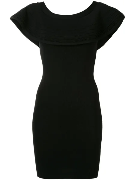 Mała sukienka mini Paule Ka z falbankami garniturowa czarna