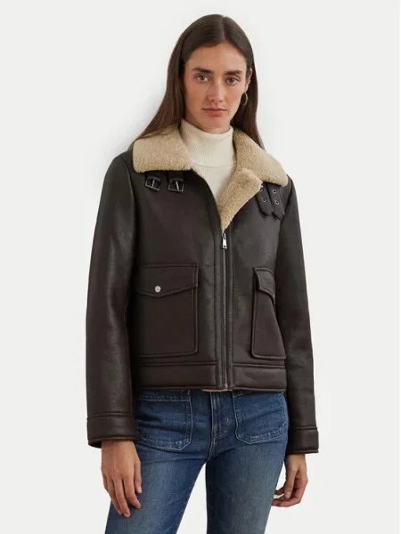 LAUREN RALPH LAUREN Geacă din imitație de piele maro