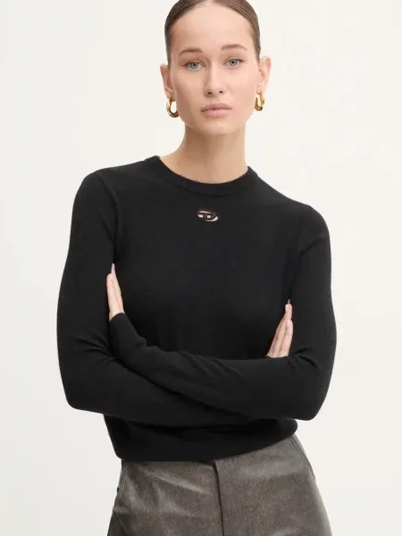 Diesel pulover de lână M-AREESAX femei light negru
