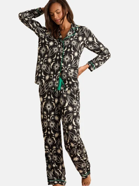 Love & roses Pijama crem negru