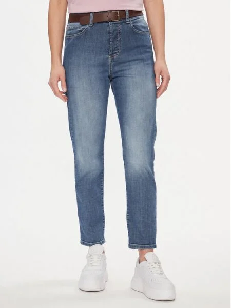 Please Blugi Straight Leg albastru