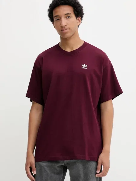 Тениска adidas Originals Essentials с изчистен дизайн бордо