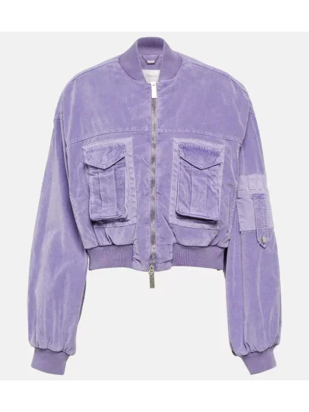Geacă bomber Blumarine de catifea violet
