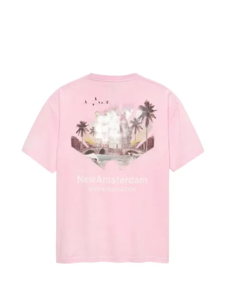Tricou New Amsterdam cu imagine roz