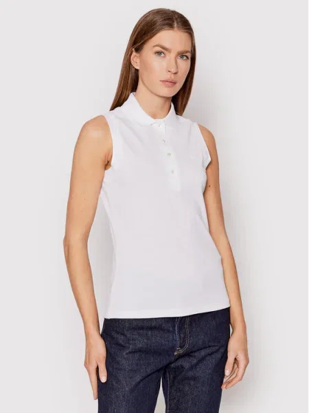 Lacoste Тениска с яка и бял