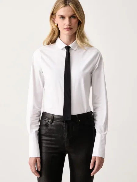 Armani Exchange cămașă de damă din alb
