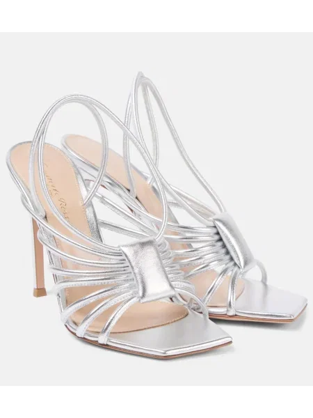 Sandale Gianvito Rossi din piele argintiu
