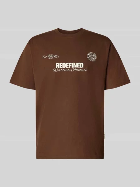 T-shirt z nadrukiem z napisem i okrągłym dekoltem Redefined Rebel