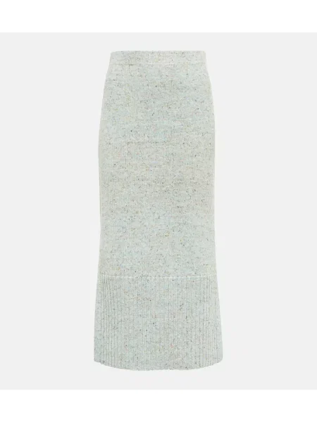 Fustă midi Ulla Johnson cu talie înaltă tricotate până la genunchi