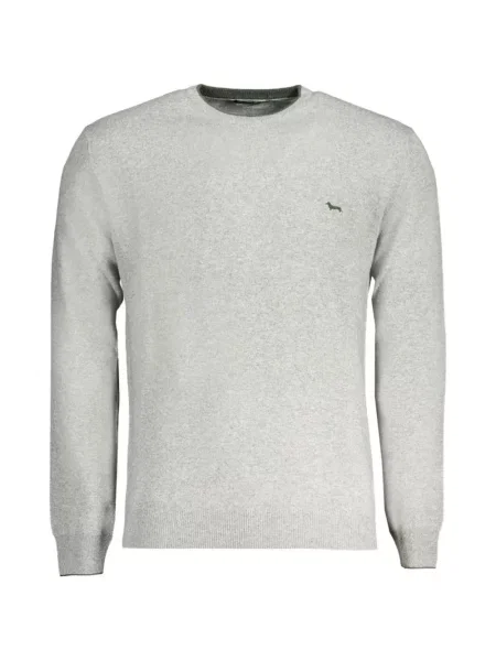 Pulover Harmont & Blaine cu broderie cu decolteu rotund gri