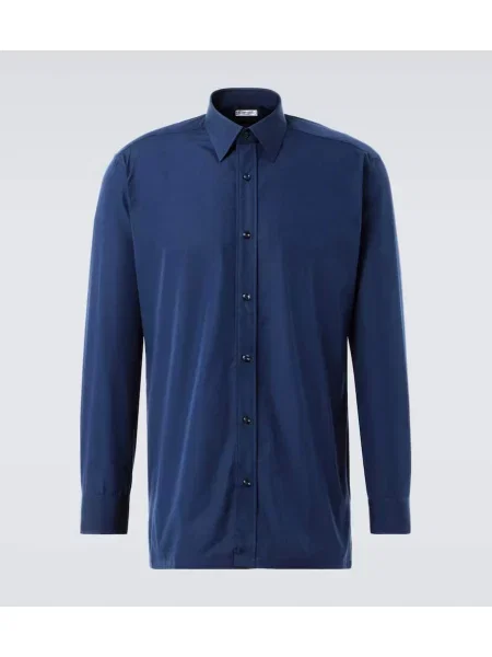 Poplínová košile Charvet modrá