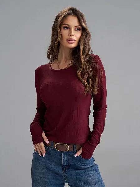 Лонгслив Issa Plus бордовый