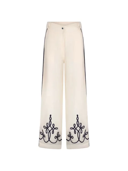 Pantaloni de in Carolina K cu broderie de in