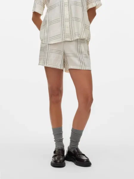 VERO MODA Pantaloni VMJOSIE BERTA kaki alb