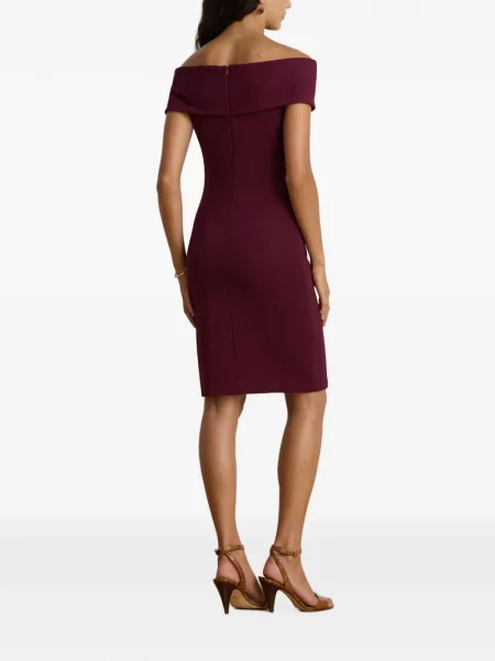 Rochie mini Lauren Ralph Lauren cu umerii deschiși roșu