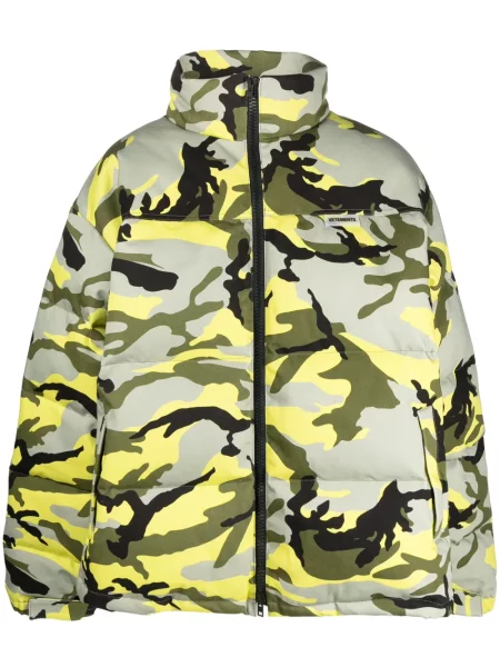 Geacă cu puf Vetements cu imagine cu model camuflaj verde