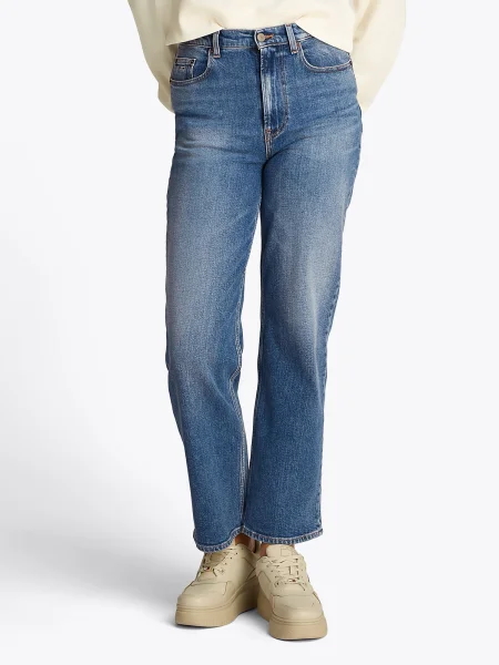 Tommy Jeans Blugi Layla Straight Fit albastru