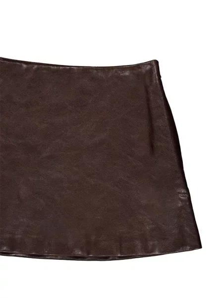 Fusta mini Balenciaga în linie A maro