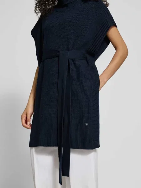 Krój regular fit Ponczo z czystej żywej wełny Model FAVANDA' Boss granatowe