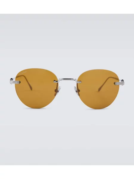 Okrogla sončna očala Cartier Eyewear Collection rjava