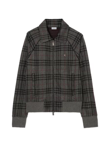 Geacă Burberry în carouri alergare gri