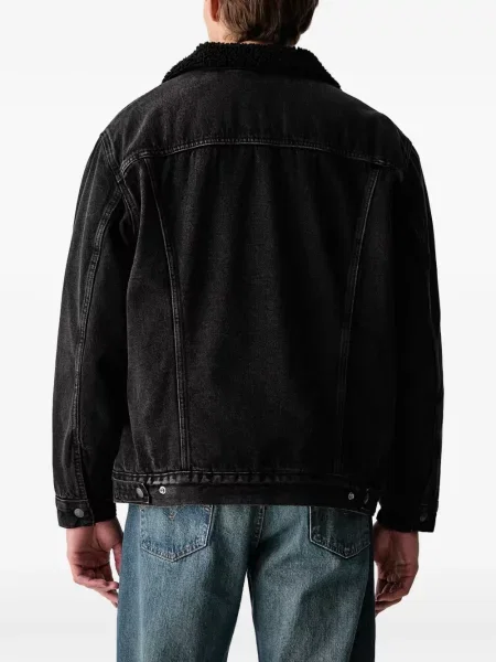 S ovratnikom traperice Levi's® visoki struk od flisa crna