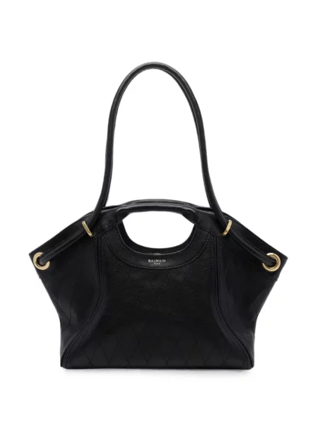 Matlasat geantă shopper Balmain negru