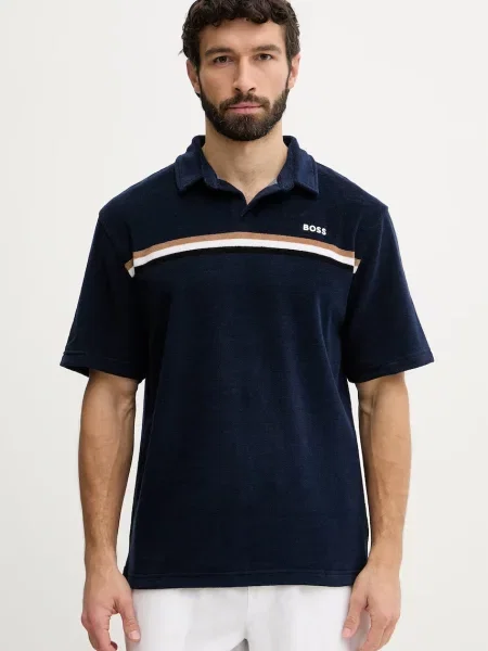 BOSS tricou de plajă Bărbați negru