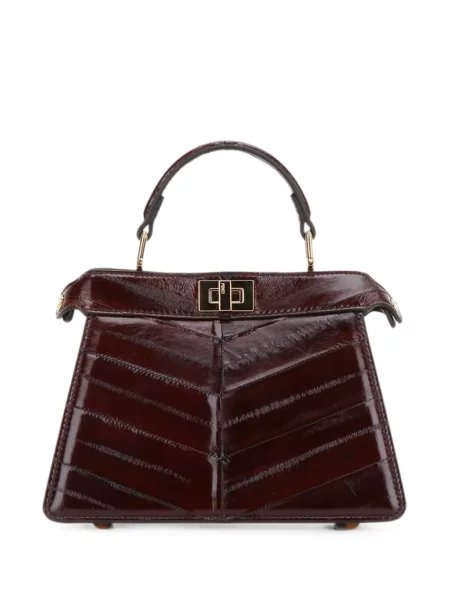 Δερμάτινη τσάντα shopper Fendi καφέ