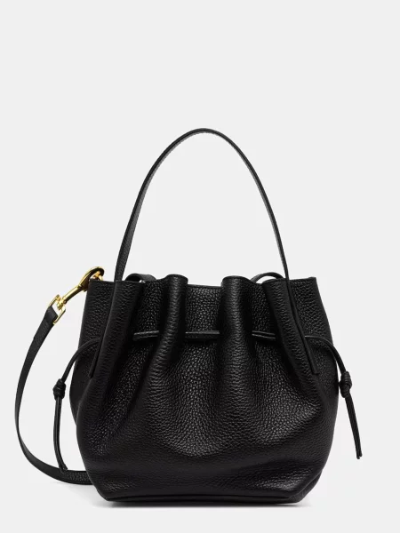 Yuzefi geantă crossbody pentru femei din piele MINI SCALLOP negru