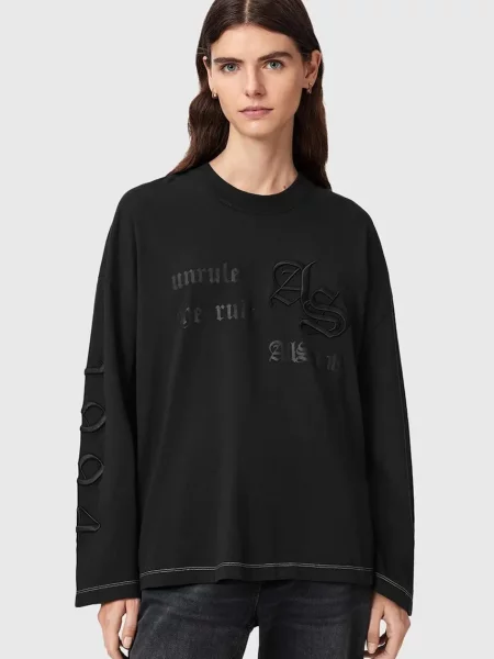 Tricou cu mânecă lungă Allsaints negru