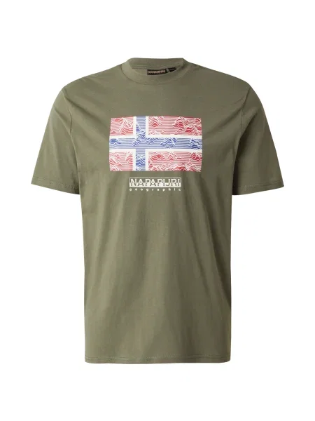 Napapijri Tričko S-Drapeau Ss kaki