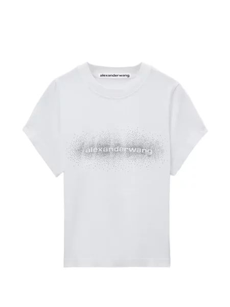 Tričko Alexander Wang s autogramem bílé