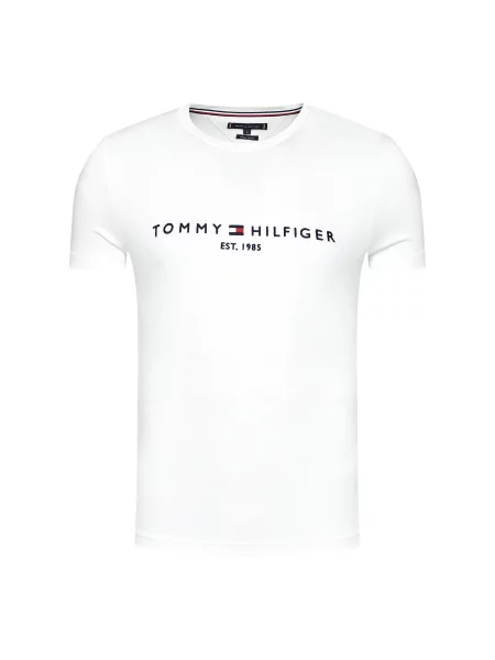 Tommy Hilfiger Majica Core Logo Tee Slim Fit bela