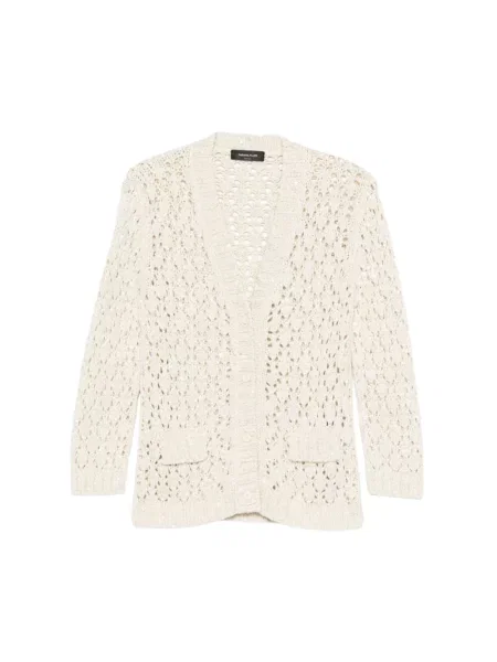 Dzianinowy kardigan Fabiana Filippi ażurowy biały