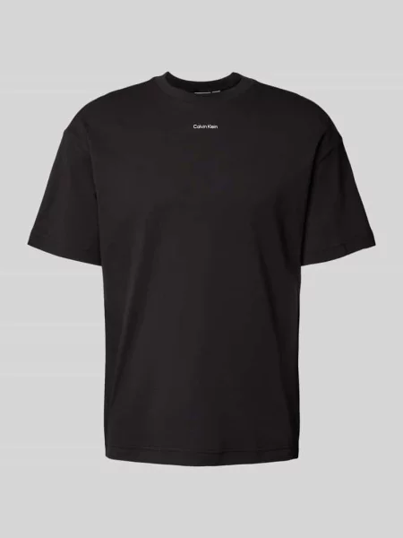 T-shirt o kroju oversized z nadrukiem z logo Calvin Klein czarna