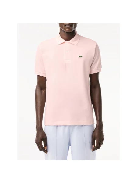 Koszulka polo Regular Fit z czystej bawełny Lacoste różowa