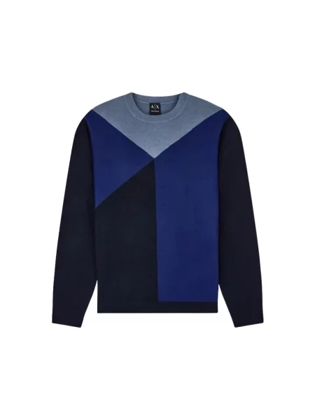 Sweter Armani Exchange wełniany niebieski