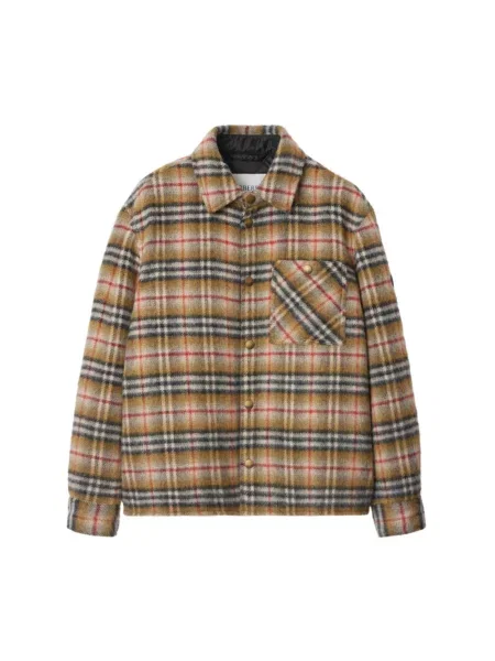 Kurtka koszulowa Burberry w kratę beżowa