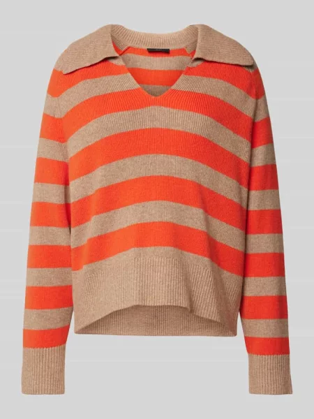 Sweter o luźnym kroju z dzianiny z mieszanki wełny Oui czerwony