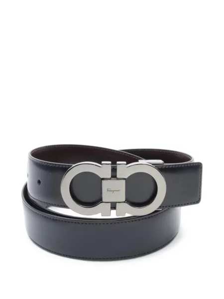 Cu centură curea Ferragamo din piele cu cataramă negru