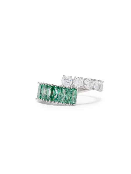 Pierścionek Swarovski z kryształkami zielony