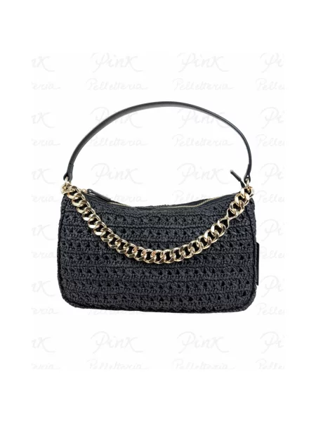 Torebka hobo Twinset skórzana czarna